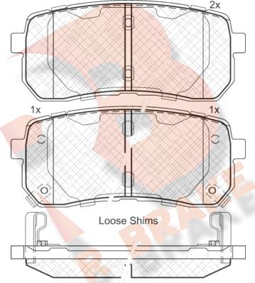 R Brake RB1839 - Тормозные колодки, дисковые, комплект unicars.by