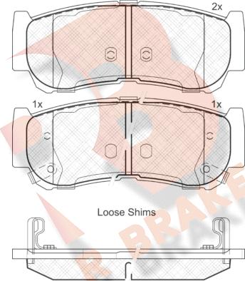 R Brake RB1829 - Тормозные колодки, дисковые, комплект unicars.by