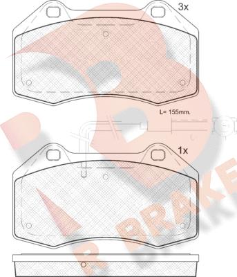 R Brake RB1879 - Тормозные колодки, дисковые, комплект unicars.by