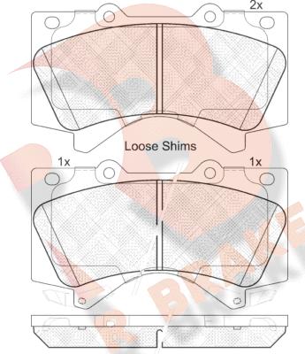 R Brake RB1874 - Тормозные колодки, дисковые, комплект unicars.by