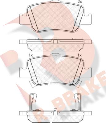 R Brake RB1870 - Тормозные колодки, дисковые, комплект unicars.by