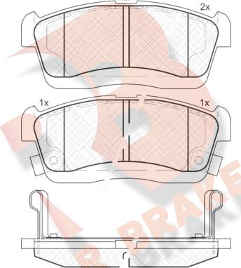 R Brake RB1872 - Тормозные колодки, дисковые, комплект unicars.by