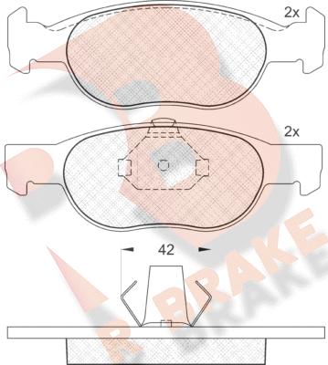 R Brake RB1348 - Тормозные колодки, дисковые, комплект unicars.by