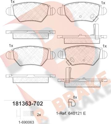 R Brake RB1363-702 - Тормозные колодки, дисковые, комплект unicars.by