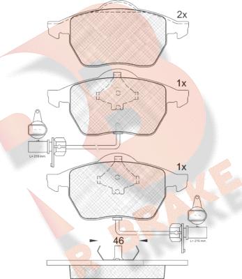 R Brake RB1362 - Тормозные колодки, дисковые, комплект unicars.by