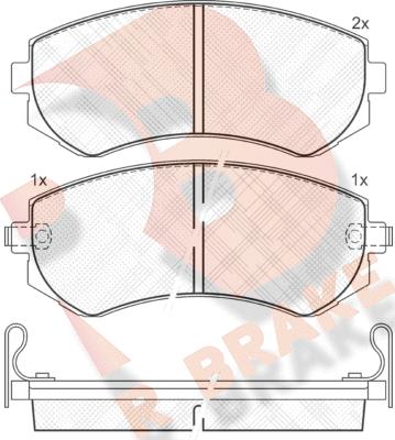 R Brake RB1300 - Тормозные колодки, дисковые, комплект unicars.by