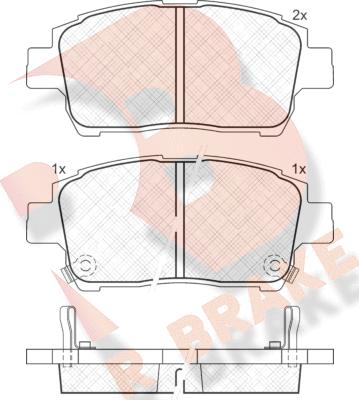 R Brake RB1386 - Тормозные колодки, дисковые, комплект unicars.by