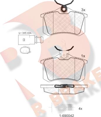 R Brake RB1387-203 - Тормозные колодки, дисковые, комплект unicars.by