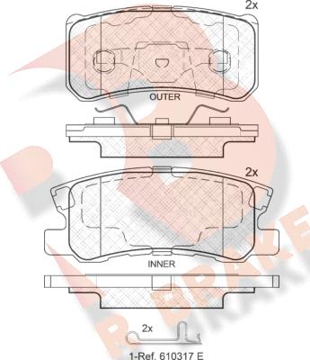 R Brake RB1375-202 - Тормозные колодки, дисковые, комплект unicars.by