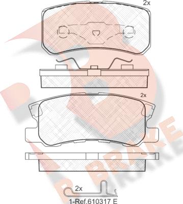 R Brake RB1375 - Тормозные колодки, дисковые, комплект unicars.by