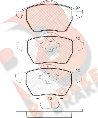 R Brake RB1294 - Тормозные колодки, дисковые, комплект unicars.by