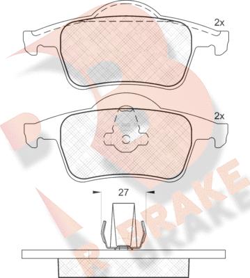 R Brake RB1298 - Тормозные колодки, дисковые, комплект unicars.by