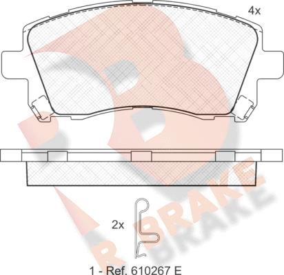 R Brake RB1247 - Тормозные колодки, дисковые, комплект unicars.by