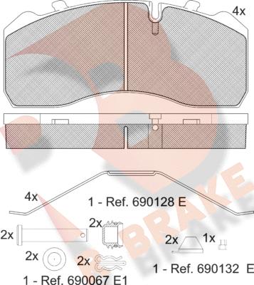 R Brake RB1254-066 - Тормозные колодки, дисковые, комплект unicars.by