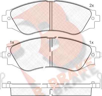 R Brake RB1260 - Тормозные колодки, дисковые, комплект unicars.by