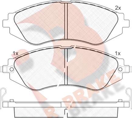 R Brake RB1263 - Тормозные колодки, дисковые, комплект unicars.by