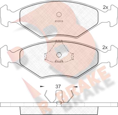 R Brake RB1215 - Тормозные колодки, дисковые, комплект unicars.by