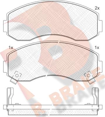 R Brake RB1224 - Тормозные колодки, дисковые, комплект unicars.by