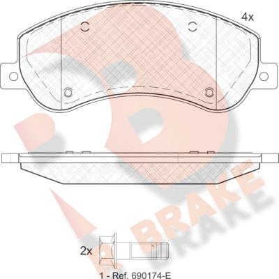 R Brake RB1793-204 - Тормозные колодки, дисковые, комплект unicars.by