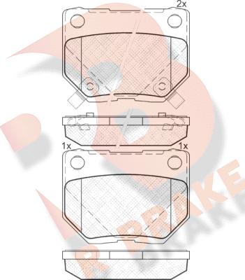 R Brake RB1749-200 - Тормозные колодки, дисковые, комплект unicars.by