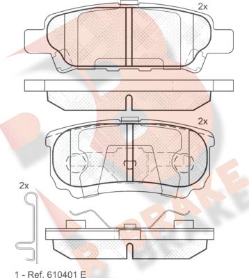 R Brake RB1746 - Тормозные колодки, дисковые, комплект unicars.by