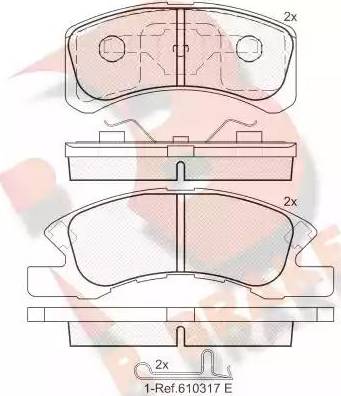 R Brake RB1701 - Тормозные колодки, дисковые, комплект unicars.by