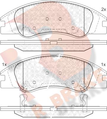 R Brake RB1708 - Тормозные колодки, дисковые, комплект unicars.by