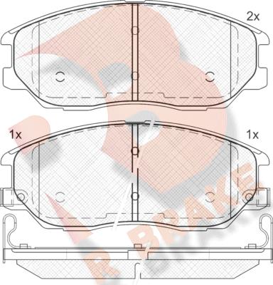 R Brake RB1714 - Тормозные колодки, дисковые, комплект unicars.by