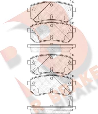 R Brake RB1710 - Тормозные колодки, дисковые, комплект unicars.by