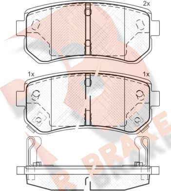 R Brake RB1712 - Тормозные колодки, дисковые, комплект unicars.by