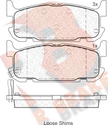 R Brake RB1738 - Тормозные колодки, дисковые, комплект unicars.by