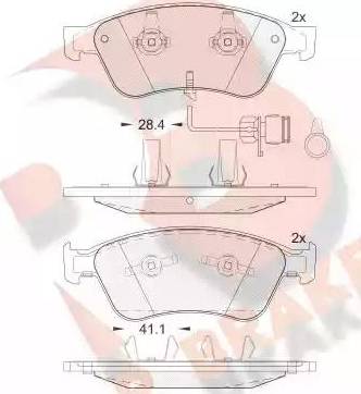 R Brake RB1724 - Тормозные колодки, дисковые, комплект unicars.by