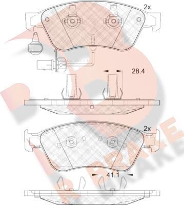 R Brake RB1725 - Тормозные колодки, дисковые, комплект unicars.by