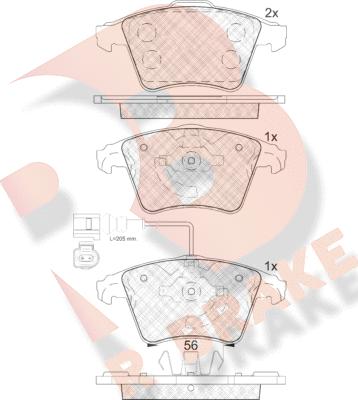 R Brake RB1779 - Тормозные колодки, дисковые, комплект unicars.by