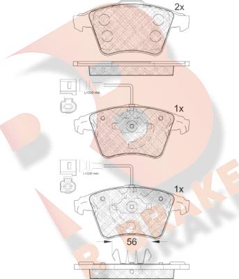 R Brake RB1777 - Тормозные колодки, дисковые, комплект unicars.by