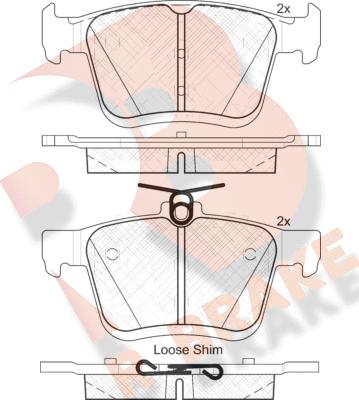 R Brake RB2099 - Тормозные колодки, дисковые, комплект unicars.by