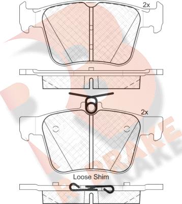 R Brake RB2098 - Тормозные колодки, дисковые, комплект unicars.by