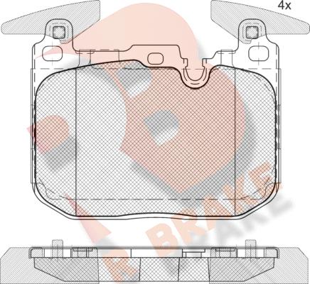 R Brake RB2093-200 - Тормозные колодки, дисковые, комплект unicars.by