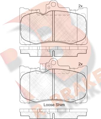 R Brake RB2059 - Тормозные колодки, дисковые, комплект unicars.by