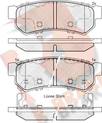 R Brake RB2058-203 - Тормозные колодки, дисковые, комплект unicars.by