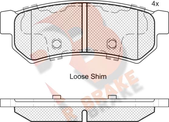 R Brake RB2058 - Тормозные колодки, дисковые, комплект unicars.by