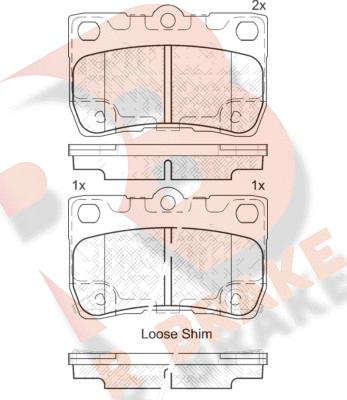 R Brake RB2060 - Тормозные колодки, дисковые, комплект unicars.by