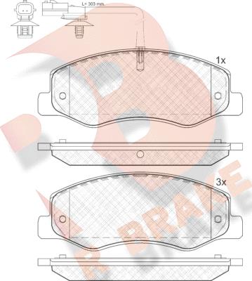 R Brake RB2000 - Тормозные колодки, дисковые, комплект unicars.by