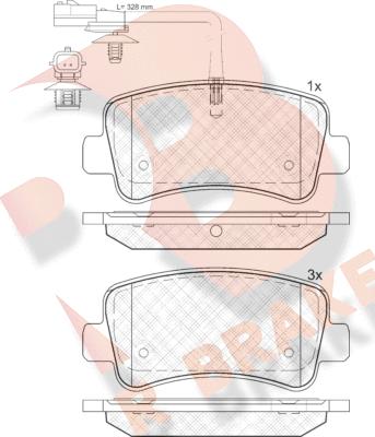 R Brake RB2001 - Тормозные колодки, дисковые, комплект unicars.by