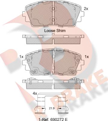 R Brake RB2034-233 - Тормозные колодки, дисковые, комплект unicars.by