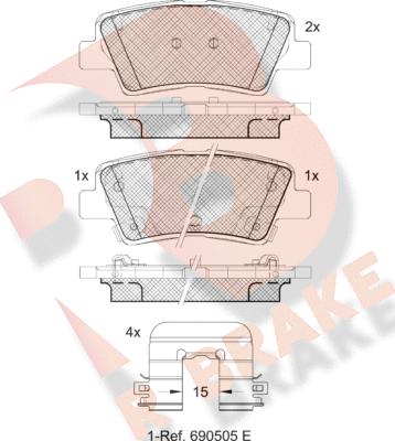 R Brake RB2036-208 - Тормозные колодки, дисковые, комплект unicars.by