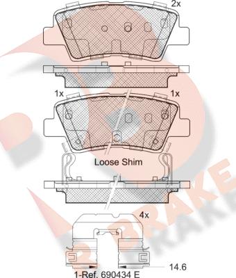 R Brake RB2036-203 - Тормозные колодки, дисковые, комплект unicars.by