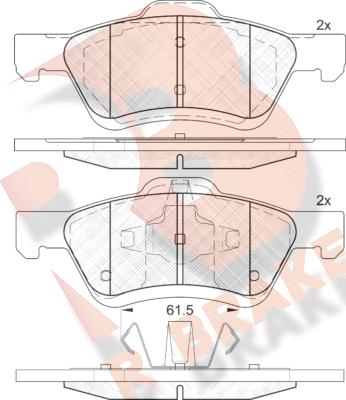 R Brake RB2030 - Тормозные колодки, дисковые, комплект unicars.by