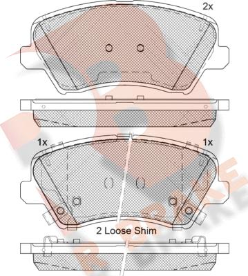 R Brake RB2029-207 - Тормозные колодки, дисковые, комплект unicars.by