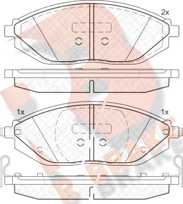 R Brake RB2023 - Тормозные колодки, дисковые, комплект unicars.by